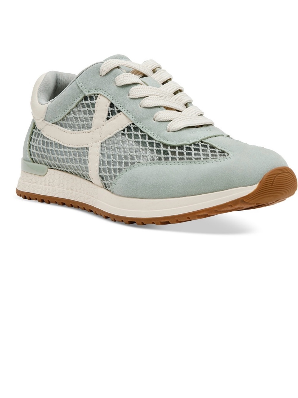 Women's Sage Green Mesh Lace-Up Sneaker
